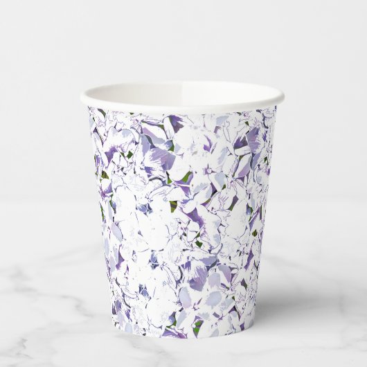 Aquarell Blume aus Hydrangeas. Pappbecher (Links)