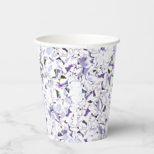 Aquarell Blume aus Hydrangeas. Pappbecher (Rechts)