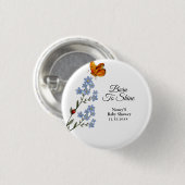Aquarell Blume Babydusche Button (Vorne & Hinten)