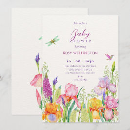 Aquarell Blume Babydusche Einladung