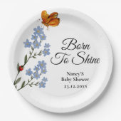 Aquarell Blume Babydusche Pappteller (Vorderseite)