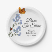 Aquarell Blume Babydusche Pappteller (Vorderseite)