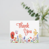 Aquarell-Blume bedanken sich bei Postcard Postkarte (Stehend Vorderseite)