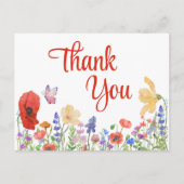 Aquarell-Blume bedanken sich bei Postcard Postkarte (Vorderseite)