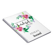 Aquarell-Blume-Bibel mit personalisiertem Chic Notizblock (Rechte Seite)