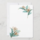 Aquarell-Blume Blätter Kinderdusche Einladung (Rückseite)