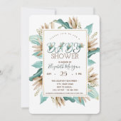 Aquarell-Blume Blätter Kinderdusche Einladung (Vorderseite)