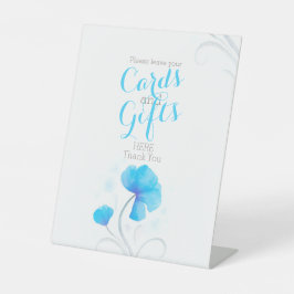 Aquarell Blume Blaue Hochzeitsgeschenk Tafel Sockelschild