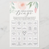 Aquarell-Blume Brautparty Bingo Flyer (Vorne)