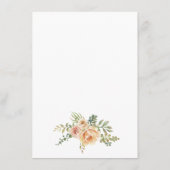 Aquarell-Blume Brautparty-Bingokarte Begleitkarte (Rückseite)