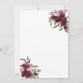 Aquarell-Blume Brautparty Typografie Einladung (Rückseite)