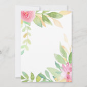 Aquarell-Blume Brautparty Typografie Einladung (Rückseite)