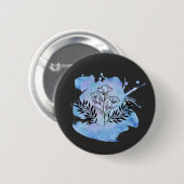 Aquarell-Blume Button (Vorne & Hinten)