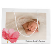 Aquarell-Blume Christening Taufe Große Geschenktüte (Rückseite)