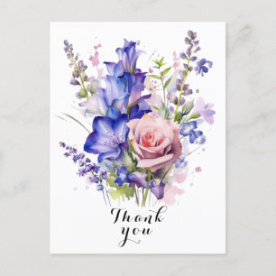 Aquarell-Blume danke  Postkarte