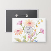 Aquarell-Blume editierbar Button (Vorderseite/Rückseite)