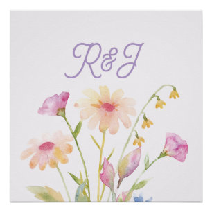 Aquarell-Blume editierbar Poster