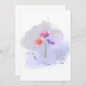 Aquarell-Blume Einladung (Vorne/Hinten)