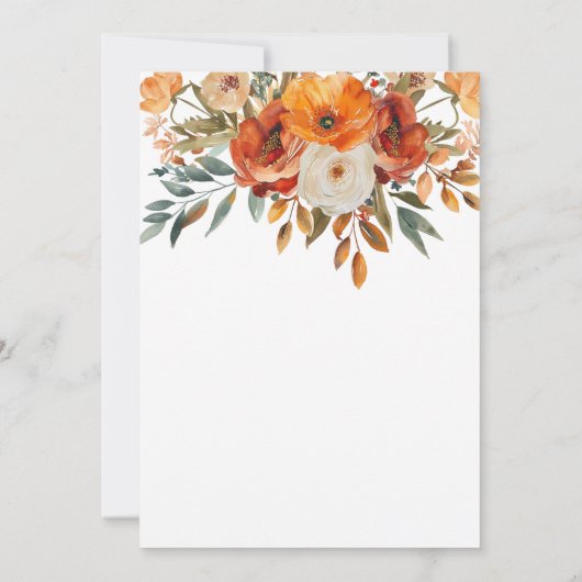 Aquarell-Blume Erntedank Einladung (Rückseite)