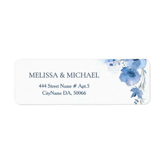 Aquarell-Blume in Blau | Hochzeit (Vorne)
