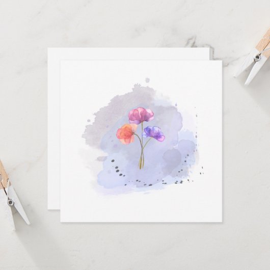 Aquarell-Blume Karte (Vorderseite/Rückseite Beispiel)