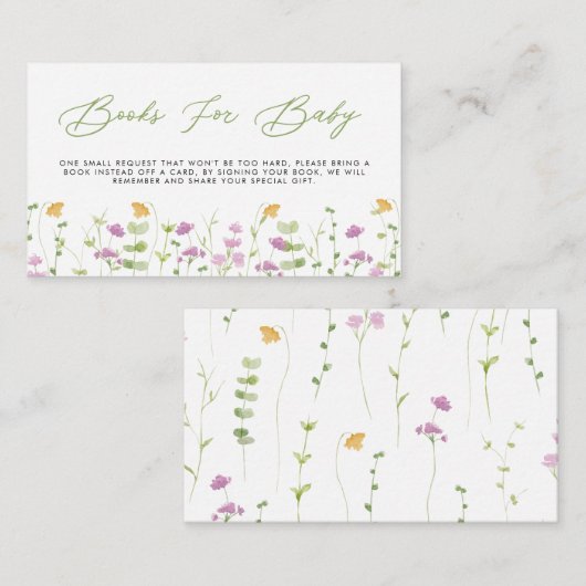 Aquarell Blume Kinderduschbücher für Kinder Begleitkarte (Vorne/Hinten)