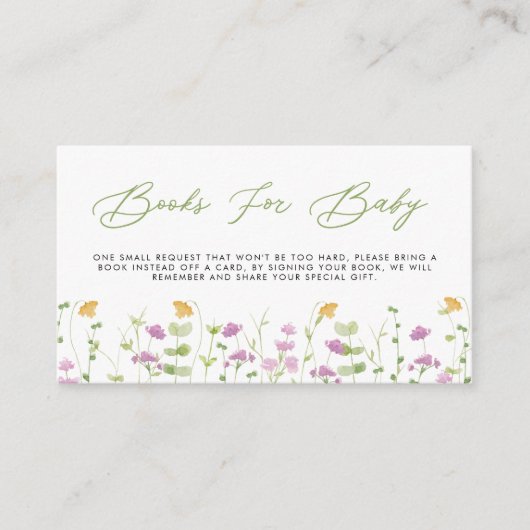 Aquarell Blume Kinderduschbücher für Kinder Begleitkarte (Vorderseite)