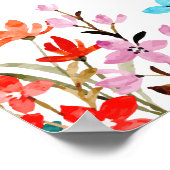 Aquarell Blume Kinderdusche Willkommenspender Poster (Ecke)