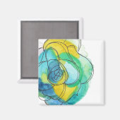 Aquarell-Blume Magnet (Vorderseite/Rückseite)