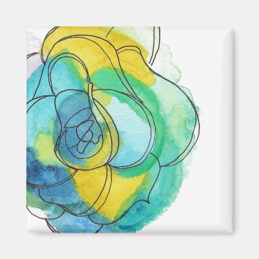Aquarell-Blume Magnet (Vorne)