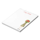 Aquarell-Blume-Mode-Girl Notizblock (Rotiert)