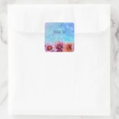 Aquarell-Blume Modernes Brautparty Quadratischer Aufkleber (Tasche)