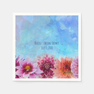 Aquarell-Blume Modernes Brautparty Serviette