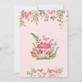 Aquarell Blume Mushroom Butterfly Babydusche Einladung (Rückseite)