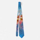 Aquarell Blume Neck Tie Krawatte (Rückseite)