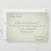 Aquarell-Blume, Polka Dots Bridesmaid Card Einladung (Rückseite)