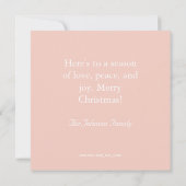 Aquarell Blume Rosa und Minze Feiertagskarte (Rückseite)