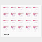 Aquarell-Blume Rose Handschrift Vielen Dank Quadratischer Aufkleber (Blatt)