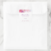 Aquarell-Blume Rose Handschrift Vielen Dank Quadratischer Aufkleber (Tasche)