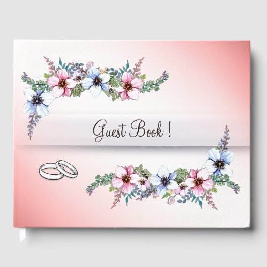Aquarell-Blume Shine Wedding Gästebuch (Vorderseite)