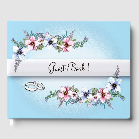 Aquarell-Blume Shine Wedding Gästebuch (Vorderseite)