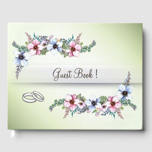 Aquarell-Blume Shine Wedding Gästebuch (Vorderseite)