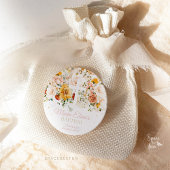 Aquarell-Blume und Goldaufkleber Runder Aufkleber