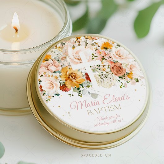 Aquarell-Blume und Goldaufkleber Runder Aufkleber