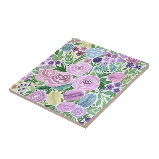 Aquarell, Blume und Makros Fliese (Seite)