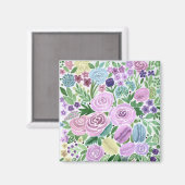 Aquarell, Blume und Makros Magnet (Vorderseite/Rückseite)