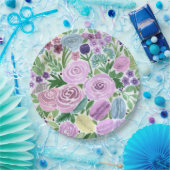 Aquarell, Blume und Makros Pappteller (Party)