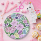 Aquarell, Blume und Makros Pappteller (Party)