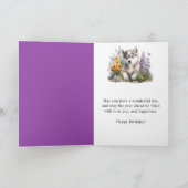 Aquarell-Blume und sibirische Husky-Welpe Karte (Innenseite)