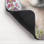 Aquarell-Blume und sibirische Husky-Welpe Mousepad (Ecke)